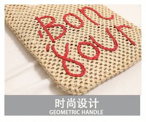 Sac à bandoulière pour femme, nouveau sac de plage en paille tressée ajourée avec lettres brodées - Product Image 6