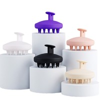 Baifu Brosse de massage exfoliante en gel de silice pour cuir chevelu, avec logo personnalisé, pour femmes