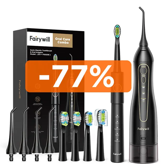 Xofairy-brosse à dents électrique FW 5020E + E11, avec réduction, produit en promotion, avec fil à eau, Combo