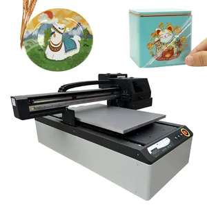 Nieuw Model Met Groot Formaat Digitale UV Flatbed Printmachine Printer Telefoonhoesje 6090 Inkjet Uv Flatbed Printer