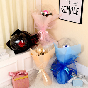 Nouveau produit 2023 ballon Bobo Rose Bouquet lumineux Led cadeau saint-valentin ballon - Product Image 3