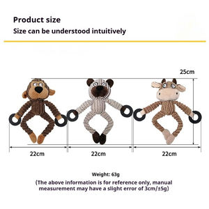 Sound and Bite-Resistant Straight Striped <b>Plush</b> Chew <b>Toys</b> for Dogs Straight Striped <b>Plush</b> Pet <b>Toys</b> - Product Image 3
