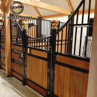 Fácil instalación interior inmersión en caliente marco de acero galvanizado caballo estable caballo caja puesto