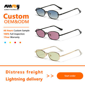 Gafas de Sol Retro de Metal con Logotipo Personalizado, OEM, Protección UV400, para Conducir, Unisex, Vintage, Lentes de Colores al por Mayor - Product Image 2