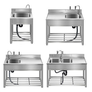 Meilleur prix, vente chaude : Évier <span class=keywords><strong>de</strong></span> <span class=keywords><strong>cuisine</strong></span> double en acier inoxydable 304 201 avec robinet, <span class=keywords><strong>plan</strong></span> <span class=keywords><strong>de</strong></span> <span class=keywords><strong>travail</strong></span> et étagère pour restaurant et usage domestique - Product Image 2