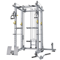 Rack de Squat Professionnel Autoportant, Cage de Musculation Multifonctionnelle pour la Maison avec Station de Presse à Banc et Crossover par Câble