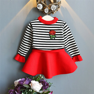 Compre en Línea Ropa de Otoño para Bebés Niñas, Nuevo Diseño de Suéter Tejido, Conjunto de 2 Piezas - Product Image 3