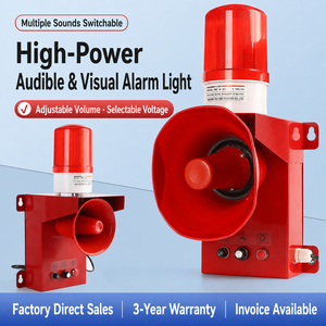 Sound and <b>Light</b> Alarm - High Decibel Remote-Controlled Voice Rotating Alarm Device - Industrial Fire Horn - 12V - 220V - Product Image 1
