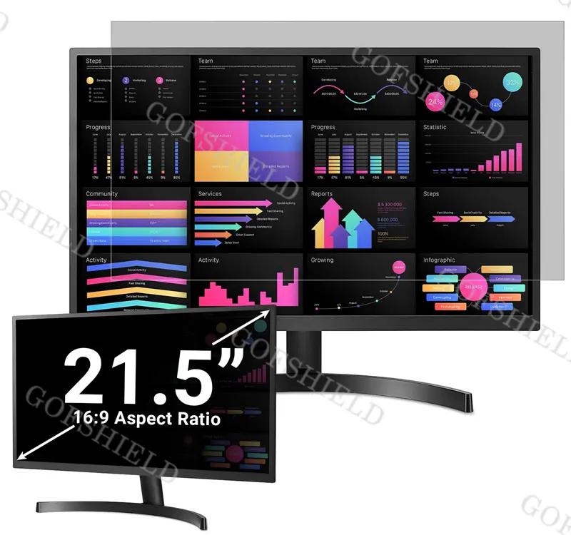 안티 엿보기 안티 눈부심 개인 정보 보호 화면 필터 21.5 인치 컴퓨터 개인 정보 보호 필터 가로 세로 비율 16:9 보호 필름