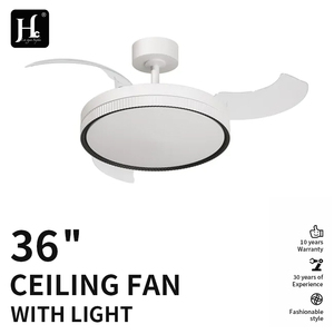 Ventilateur de plafond moderne à 3 pales rétractables de 42 pouces avec moteur DC, lumière LED, télécommande, pour la maison, l'hôtel, le bureau - Product Image 2