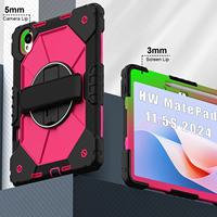 Étui de protection pour Huawei MatePad 11.5s 2024 2025 avec support rotatif à 360°, dragonne, bandoulière, porte-stylet, bicolore OEM ODM