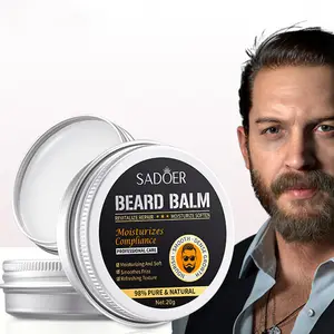 Vegan Fortifier Adoucir Barbe Cire Moustaches Hommes Barbe Baume OEM Organique Croissance Barbe Beurre Au Karité