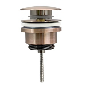 High Quality Modern Brass Pop up Basin Waste <strong>with</strong> <strong>Overflow</strong> Gun Grey Chrome <strong>Click</strong> <strong>Clack</strong> Drain for Hotel Bathroom Sink - Product Image 2