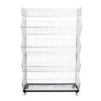 Étagères métalliques empilables durables à 4 niveaux, étagères en fil métallique pliables avec paniers en fil métallique à ouverture angulaire pour usage en garage