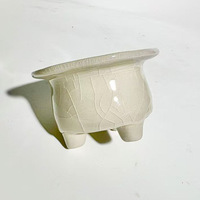 Pot à Succulentes en Céramique Minimaliste Glaçuré Respirant de Taille Moyenne – Adorable Ensemble de Pots de Fleurs Géométriques pour Bureau