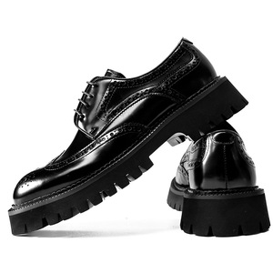 Zapatos Oxford de Cuero Negro para Hombre, con Punta Puntiaguda, Cordones, Suela de Goma Antideslizante, para Toda Temporada, Color Sólido, Envío Directo - Product Image 6