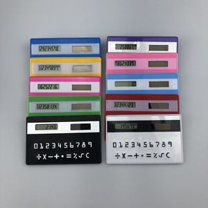 Solar Powered Card Calculator 8 Digit Ultra Thin Plastic Multi Color For Office School Use - Product Image 1