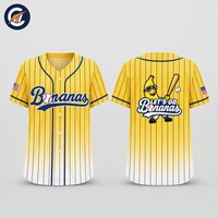 Maillot de baseball personnalisé pour femme, chemise boutonnée jaune à fines rayures, manches courtes, en maille, avec imprimé mascotte, uniforme streetwear