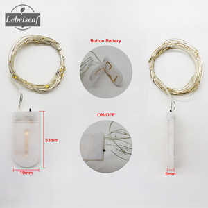 Guirnalda de <span class=keywords><strong>Luces</strong></span> LED de Cobre para Decoración de Fiestas de <span class=keywords><strong>Navidad</strong></span>, Cumpleaños, Regalos, 2 m, 20 LED, Funciona con <span class=keywords><strong>Pilas</strong></span> de Botón, un Solo Color - Product Image 5