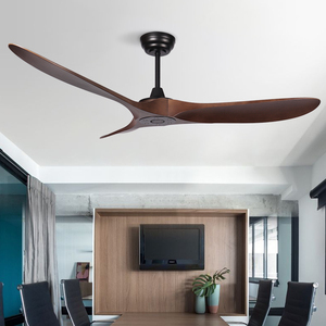 Nuevo diseño de cuerpo de metal, 3 aspas de hoja de goma, 60 pulgadas, 6 velocidades, elección, dormitorio interior, ventilador de techo con Control remoto silencioso - Product Image 1