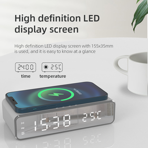 2026 Hot Selling Custom Logo <b>Table</b> Mobile Wireless Charging Alarm <b>Clock</b> With LED Display - Product Image 5