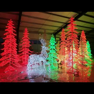Gigante Artificial Pinheiro Árvore Do Feriado Do Natal Ao Ar Livre Conduziu a Luz da Corda Do Motivo