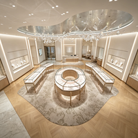 Conception d'intérieur de bijouterie de luxe moderne, service complet de pose clé en main pour toute la boutique