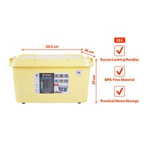35L Eco-Friendly Airtight Stackable Lightweight BPA Free Plastic <b>Storage</b> <b>Box</b> Handles <b>Lockable</b> Multi-Color Minimalist Organizer - Product Image 2