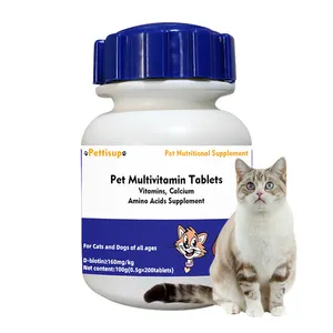 Tablet Multivitamin anjing Label OEM dengan herbal Cina dukungan nafsu makan hewan peliharaan gigit Multivitamin meningkatkan tubuh anjing lemah