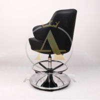 Tabouret de casino Aimier en cuir texturé noir, chaises modernes pour machines à sous, chaises de poker