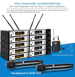 Système de micro sans fil professionnel GAW-G30 à 2 canaux, piles AA, réduction de bruit, fréquence UHF, véritable diversité, portée de 200 m, XLR - Product Image 6