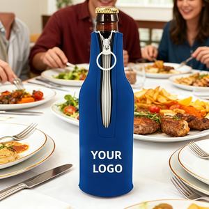 ปลอกหุ้มขวดนีโอพรีนแบบกำหนดเอง ปลอกหุ้มขวดแบบพกพา ใช้ซ้ำได้ สำหรับแช่เบียร์ ไวน์ เหมาะสำหรับปิกนิกกลางแจ้งและตั้งแคมป์ - Product Image 5