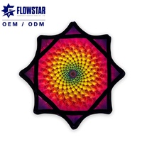 Mouchoir personnalisé en tissu à motif étoile psychédélique tourbillonnante, impression numérique réactive aux UV, pour festivals et soirées rave