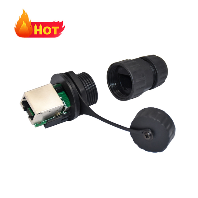 Rigoal RJ45 Waterproof Connector Plug Front Panel Mount Adapter Pcb Ethernet RJ45 Socket Connector
