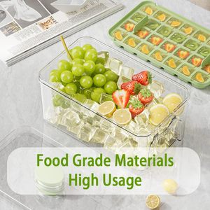 Eco-FriendlyIce Cube Tray, Ice Tray with <b>Lid</b> and <b>Bin</b> and Ice Scoop, Ice Cube Pop Out Tray - Product Image 5