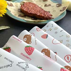 18*18CM Custom Logo Printed Deli Meat Hamburger Frie Burger Sandwich Wrap Wax <b>Sheets</b> Food <b>Wrapping</b> Greaseproof <b>Paper</b> - Product Image 6