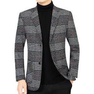 2024 <span class=keywords><strong>Veste</strong></span> de <span class=keywords><strong>Costume</strong></span> <span class=keywords><strong>Homme</strong></span> Printemps Automne Nouvelle Mode Décontractée à Carreaux pour Gentleman, Entretien Facile, Vente en Gros - Product Image 6