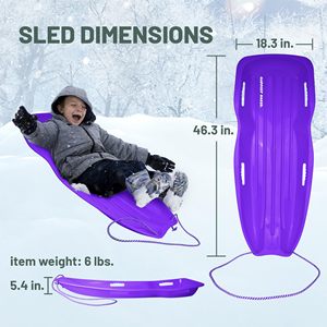 Toboggan en plastique souple <span class=keywords><strong>pour</strong></span> adultes et enfants, idéal <span class=keywords><strong>pour</strong></span> la descente en neige, <span class=keywords><strong>pour</strong></span> 2 personnes maximum, avec poignées de traction - Product Image 2