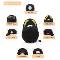 Op maat gemaakte OEM baseballcap met hoogwaardige borduring, 3D-logo, fitted, 100% katoen, 5-panel print pet, golfpetten met aangepast logo, lage minimale bestelhoeveelheid