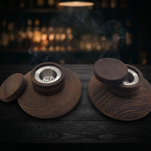 Bouchon de fumoir à cocktails en bois avec tamis en acier inoxydable, accessoire de bar minimaliste réutilisable - Product Image 6