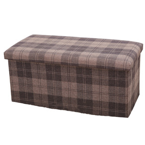 Otomana de Almacenamiento Plegable, Cubo de Tela de Lino, Reposapiés, Caja de Almacenamiento Plegable Multiusos con Tapa Extraíble - Product Image 3