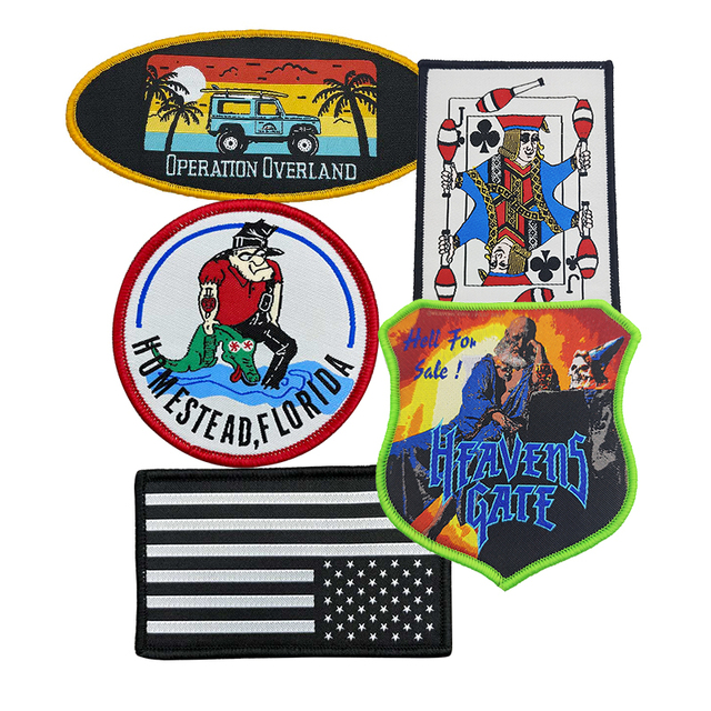 Custom Eco Friendly Fabric Embroidered Patch Any Shaped Woven Badges Sew on Embroidery Patches for Clothing Hat DIY