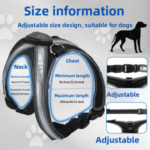 पालतू कुत्ते के सामान थोक हार्वेस्ट वेस्ट बिना पुल के रीचार्जेबल लक्जरी चमकदार कुत्ते का दोहन - Product Image 4