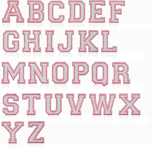 Đầy Màu Sắc Màu Hồng Thêu Các Bản Vá Lỗi Sắt Trên Tiếng Anh Hình Dạng Thư Cảm Thấy Vải Bảng Chữ Cái Số Bộ Chất Liệu Silicone Cho Hat Cách Sử Dụng - Product Image 1