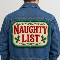 Écusson thermocollant personnalisé en tissu chenille 3D brodé avec citations de liste noire et motifs floraux, cœurs et alphabets pour vestes et chapeaux