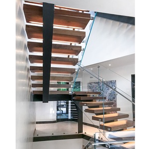 Escalier en métal construction escalier en bois en acier avec palier - Product Image 6