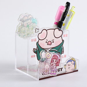 Acrylic pen container pencil plastic storage box acrylic customized creative desktop display Stationery customization