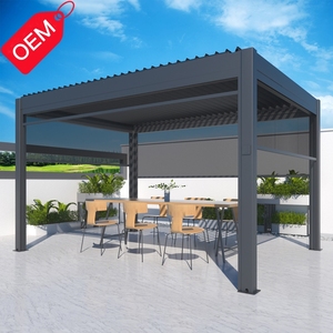 Kits <span class=keywords><strong>de</strong></span> système <span class=keywords><strong>de</strong></span> pergola électrique OEM, pergola <span class=keywords><strong>de</strong></span> terrasse, gazebo <span class=keywords><strong>de</strong></span> jardin, toit à lamelles en aluminium avec rideau - Product Image 1