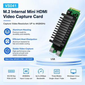 การ์ดจับภาพกล้อง M.2 M-Key PCIe 2.0 X4 4K60 พร้อมอินพุต/ลูปเอาต์ Mini HDMI2.0 รองรับโหมด YUY2 แบบเดี่ยว/คู่/สามทาง รองรับ MP4 - Product Image 3