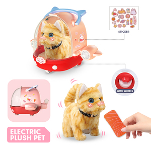 BIG LITTLE FUN - Ensemble de marionnettes lapin et <span class=keywords><strong>chat</strong></span> - Jouets en peluche super doux - <span class=keywords><strong>Oreilles</strong></span> mobiles - Chargement USB - Lavable - Unisexe - Âges 5-13 - Product Image 1